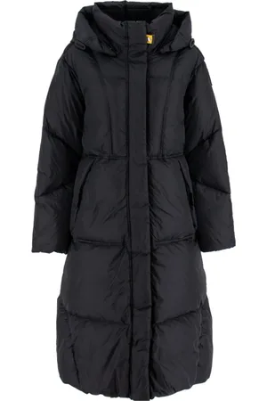 Parajumpers Femme, Manteaux, Noir, Taille: 36 FR Doudoune Longue avec Capuche Amovible