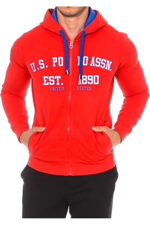 U.S. Polo Assn. Homme, Sweatshirts et sweats à capuche, Rouge, Taille: M Sweat à capuche avec fermeture éclair