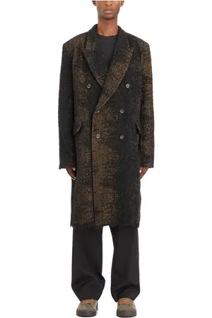UMA WANG Homme, Manteaux, Noir, Taille: S Manteau à double boutonnage Riccardo