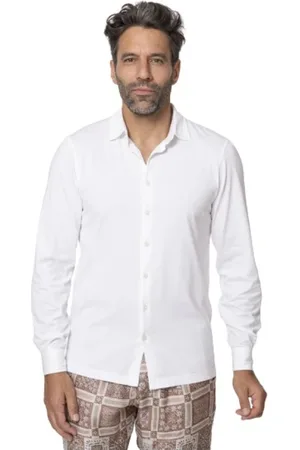Gran Sasso Homme, Chemises, Blanc, Taille: L Chemise Blanche en Jersey Manches Longues