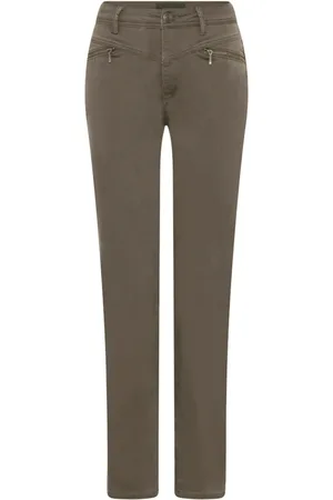 C.ro Femme, Jeans, Brun, Taille: 46 FR Pantalon Taupe Macy avec Détails de Fermeture Éclair