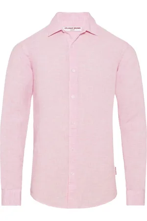 Orlebar Brown Homme, Chemises, Rose, Taille: S Chemise à Rayures Rose Pâle Blanc