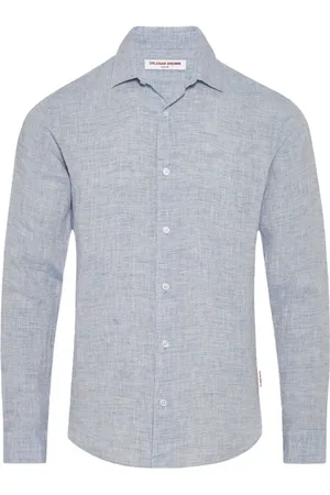 Orlebar Brown Homme, Chemises, Gris, Taille: S Chemise Casual à Rayures Navy White