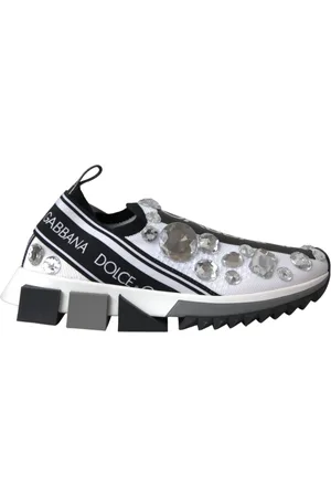 Dolce & Gabbana Femme, Chaussures, Blanc, Taille: 38 EU Baskets Blanches Sorrento Cristal Chaussures