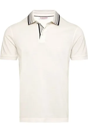 Orlebar Brown Homme, Tops, , Taille: L Polo Classique en Sable Blanc