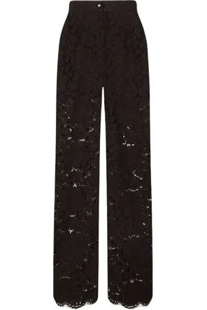 Dolce & Gabbana Femme, Pantalons, Noir, Taille: 42 FR Pantalon Classique au Design Tendance