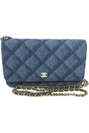 CHANEL Femme, Pre-owned, Bleu, Taille: ONE Size Pre-owned Denim sacs-chanel