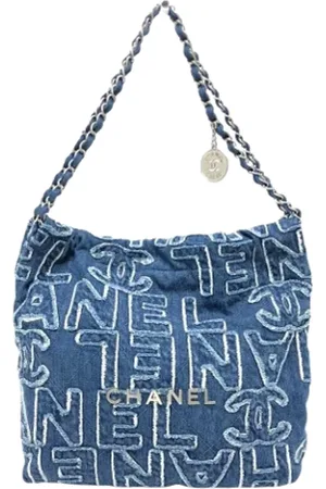 CHANEL Femme, Pre-owned, Bleu, Taille: ONE Size Pre-owned Denim sacs-chanel