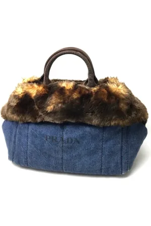 Prada Femme, Pre-owned, Bleu, Taille: ONE Size Pre-owned Denim sacs-prada