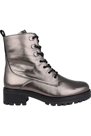 Gabor Femme, Chaussures, Gris, Taille: 40 1/2 EU Élégante bottine en cuir - argent