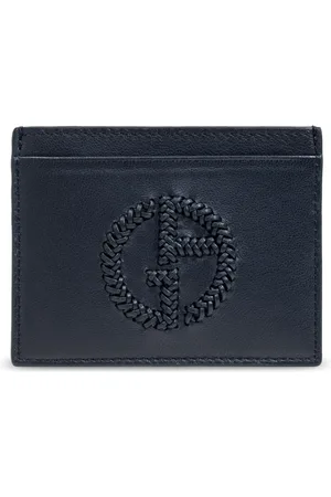 Giorgio Armani Homme, Accessoires, Bleu, Taille: ONE Size Porte-cartes en cuir