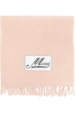 Marni Femme, Accessoires, Rose, Taille: ONE Size Écharpe en laine avec logo