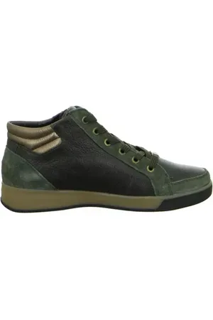 ARA Femme, Chaussures, Vert, Taille: 37 EU Baskets montante verte avec lacets rayés