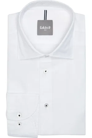 fakts Homme, Chemises, Blanc, Taille: XL Chemise Homme Slim Fit Loisirs