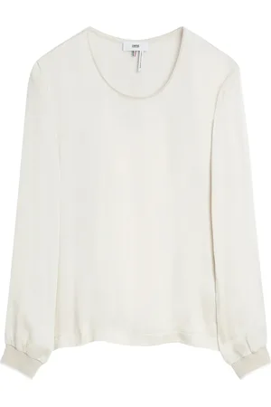 Cinque Femme, Blouses et Chemises, Blanc, Taille: 38 FR Chemise en Satin avec Éléments de Design Classiques