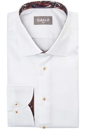 fakts Homme, Chemises, Blanc, Taille: 2XL Chemise Slim Fit Busy Blanche