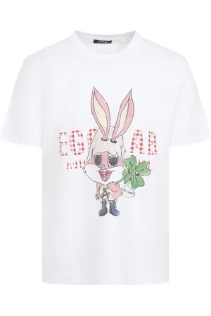 EgonLab Homme, Tops, Blanc, Taille: L Tee-shirt Lapinou détruit