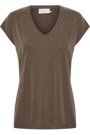 Kaffe Femme, Tops, Brun, Taille: 46 FR T-Chemises