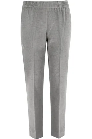 LE TRICOT PERUGIA Femme, Pantalons, Gris, Taille: 42 FR Pantalon classique à taille élastique coupe cigarette