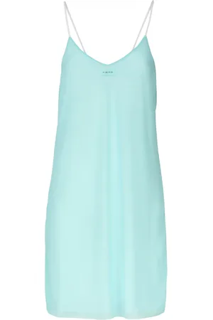 FISICO Femme, Robes, Bleu, Taille: 38 FR Robe Aqua en Viscose avec Bretelles Fines