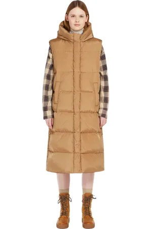 Max Mara Femme, Vestes, Brun, Taille: 42 FR Manteau long matelassé avec capuche