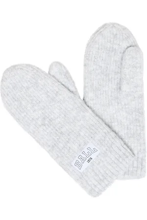 Ball Femme, Accessoires, Gris, Taille: ONE Size Moufles Tricot Blanc Mélange