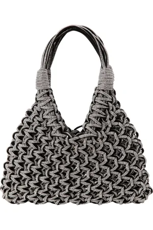 Hibourama Femme, Sacs, Multicolore, Taille: ONE Size Sac à main noir en cristal de style rock
