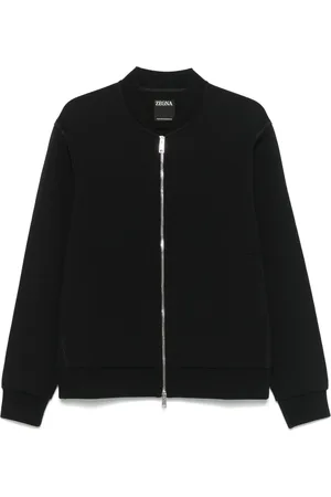 Ermenegildo Zegna Homme, Sweatshirts et sweats à capuche, Noir, Taille: L Pull Noir avec Fermeture Éclair et Poches