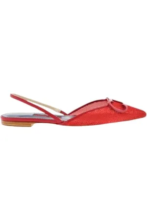 Carolina Herrera Femme, Chaussures, Rouge, Taille: 36 EU Ballerines Insignia en maille rouge