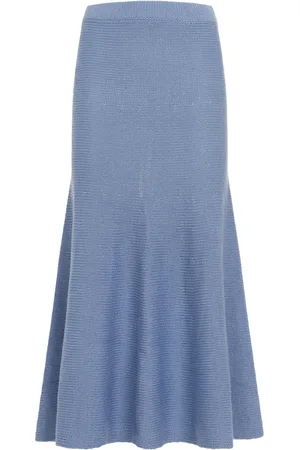 GABRIELA HEARST Femme, Jupes, Bleu, Taille: 38 FR Jupe en Cachemire Bleue Aw24