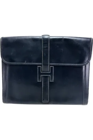 Hermès Homme, Pre-owned, Bleu, Taille: ONE Size Pre-owned Cuir pochettes-minaudieres