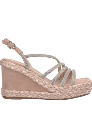Alma en Pena Femme, Chaussures, Rose, Taille: 41 EU Sandale Compensée avec Strass et Bout Carré
