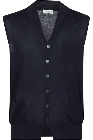 BALLANTYNE Homme, Pulls, Bleu, Taille: L Gilet sans manches à col en V élégant pour hommes