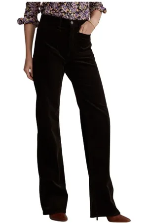 Ralph Lauren Femme, Jeans, Brun, Taille: 34 FR Pantalon Évasé en Velours Côtelé Marron Style Jenn