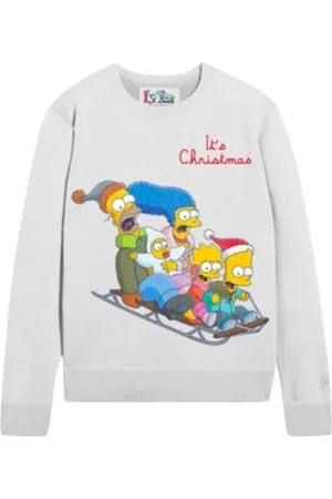 MC2 SAINT BARTH Femme, Pulls, Blanc, Taille: 42 FR Pull en Cachemire Édition de Noël Simpson
