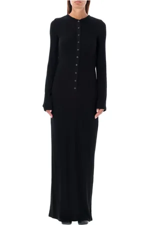 Acne Studios Femme, Robes, Noir, Taille: 36 FR Robe Longue Côtelée Noire Aw24
