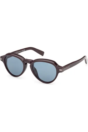 Ermenegildo Zegna Unisex, Accessoires, Brun, Taille: ONE Size Lunettes de soleil marron foncé audacieuses