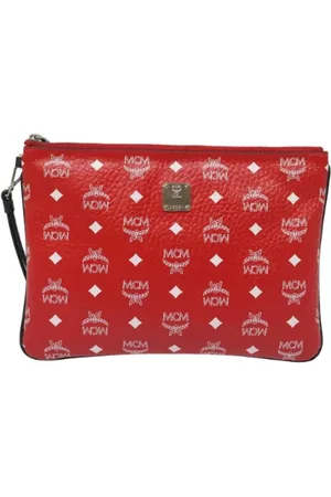 MCM Femme, Pre-owned, Rouge, Taille: ONE Size Pre-owned Toile pochettes-minaudieres