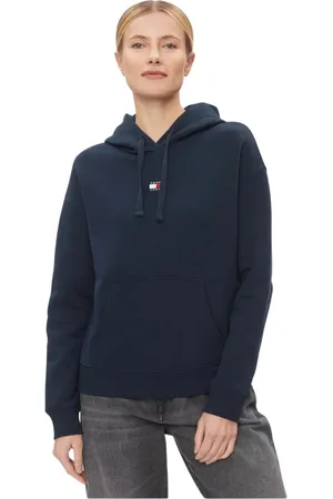 Tommy Hilfiger Femme, Sweatshirts et sweats à capuche, Bleu, Taille: 36 FR Sweat capuche basique Badge - Bleu