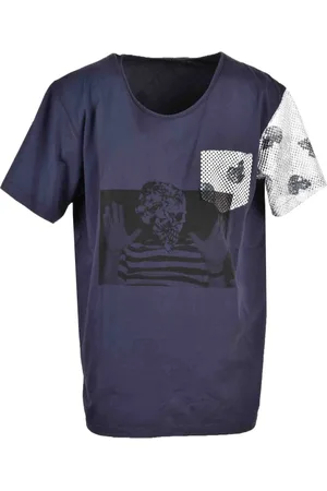 GABRIELE PASINI Homme, Tops, Bleu, Taille: M T-shirt Bleu à Imprimé Manches Courtes