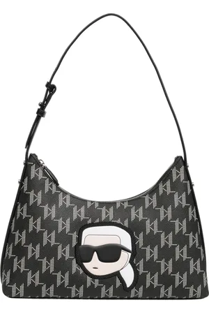 Karl Lagerfeld Femme, Sacs, Noir, Taille: ONE Size Sac Hobo Monogrammé avec Motif Logo