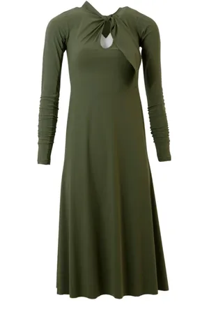 High Femme, Robes, Vert, Taille: 36 FR Robe Verte Évasée avec Col Rond