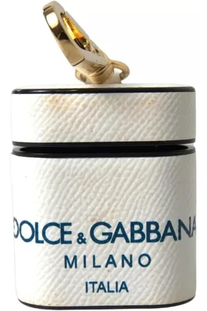 Dolce & Gabbana Femme, Accessoires, Blanc, Taille: ONE Size Étui Airpods en cuir avec logo imprimé