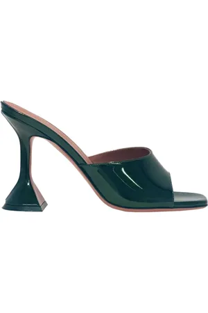 Amina Muaddi Femme, Chaussures, Vert, Taille: 36 EU Mules Miroir
