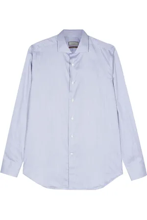CANALI Homme, Chemises, Bleu, Taille: 5XL Chemise à Rayures en Coton Impeccabile