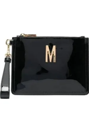 Moschino Femme, Sacs, Noir, Taille: ONE Size Pochette Élégante