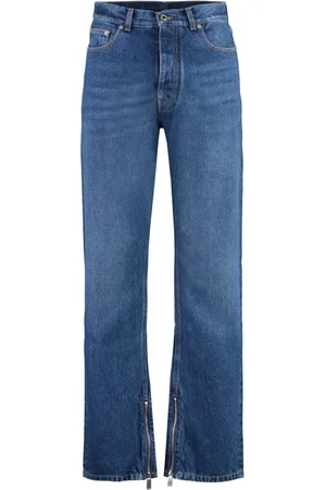 OFF-WHITE Homme, Jeans, Bleu, Taille: W33 Jean droit avec fermeture éclair latérale
