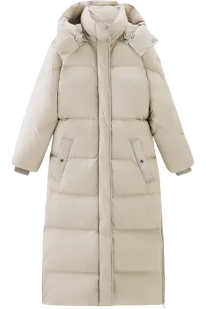 Woolrich Femme, Manteaux, , Taille: 38 FR Parka Longue en Crème Laitière
