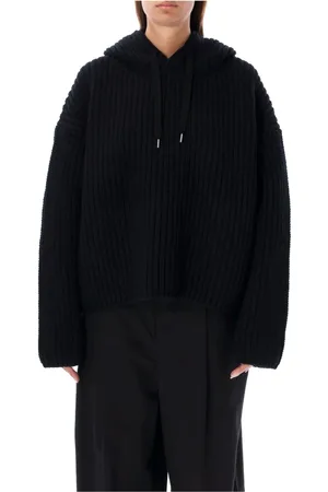 JUNYA WATANABE Femme, Sweatshirts et sweats à capuche, Noir, Taille: 40 FR Sweat à Capuche Oversize Noir Côtelé