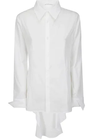 YOHJI YAMAMOTO Femme, Blouses et Chemises, Blanc, Taille: 42 FR Chemise Blanche Asymétrique avec Découpe aux Épaules